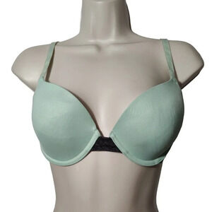 Victorias Secret PINK Wear Everywhere Demi Bra Women Size 34D Green Underwire